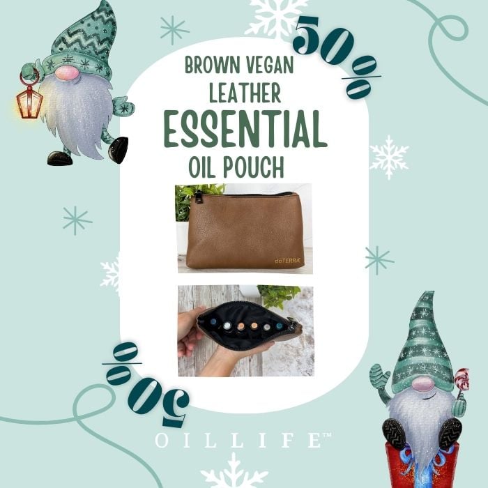 Brown Vegan Leather Essential Oil Pouch - 50% Off