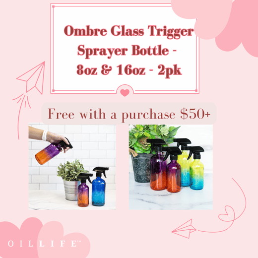 Ombre Glass Trigger Sprayer Bottle 8oz 16 oz 2 pk Valentines Day Freebies